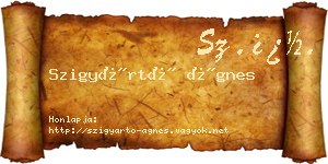 Szigyártó Ágnes névjegykártya